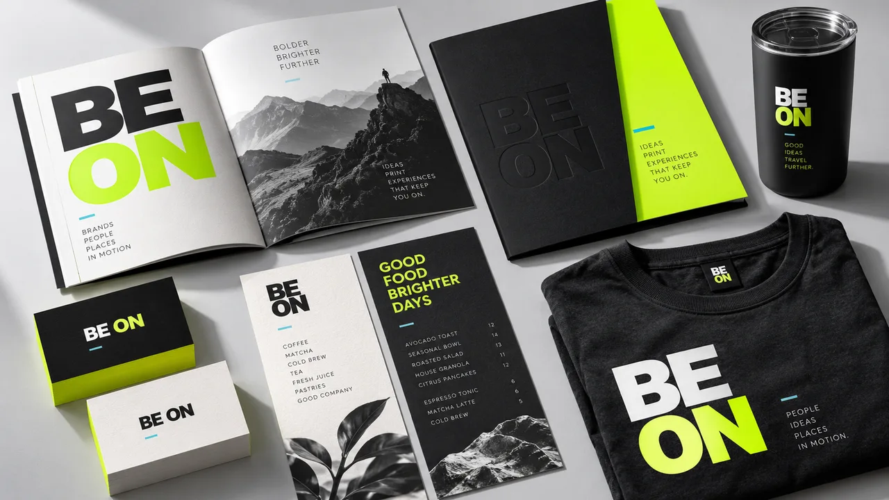 Illustrative printed marketing materials and promotional products
