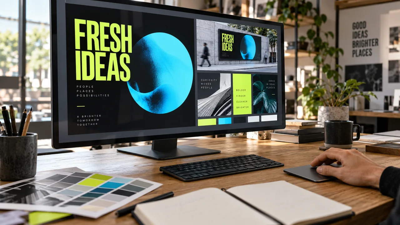 Concept creative workspace for designing branded screen content